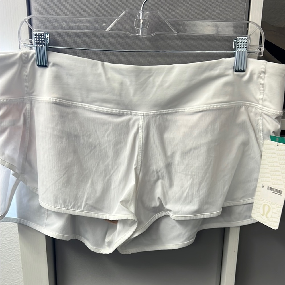 Lululemon White Speed Shorts. Size 12. NWT